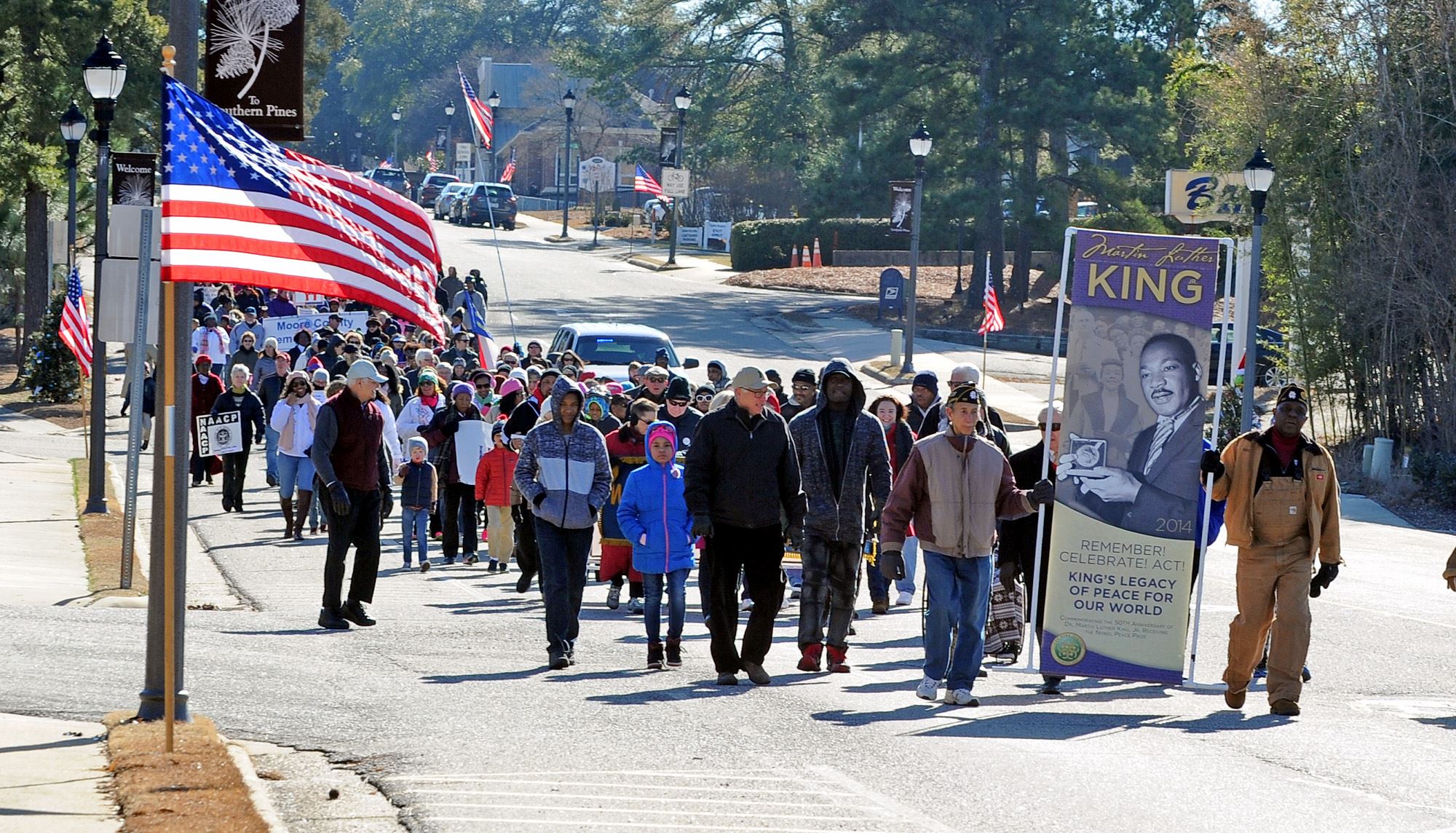 Council and VFW members lead the 2018 MLK March up Pennsylvania Ave photographer Ted Fitzgerald